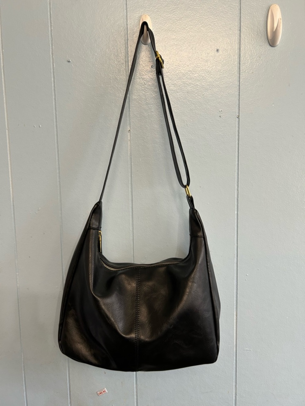 Amazon Black Leather Hobo Shoulder Bag